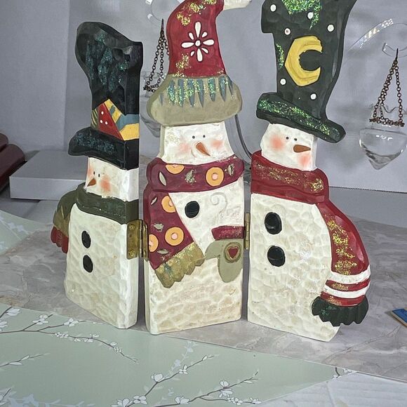 Kurt Adler Christmas primitive snowman screen - Picture 1 of 7